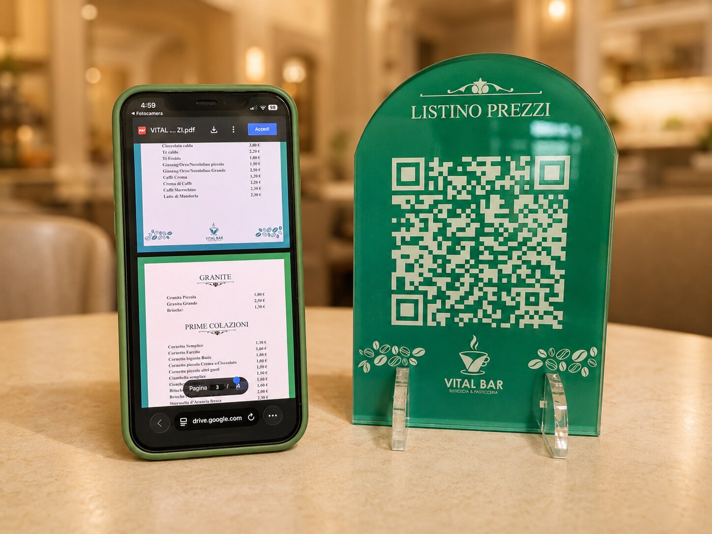 Menù QR realizzato da Grandi Idee a Pozzallo